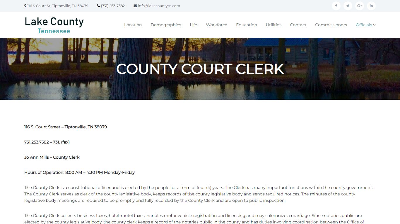 County Officials - Lake County, Tennessee